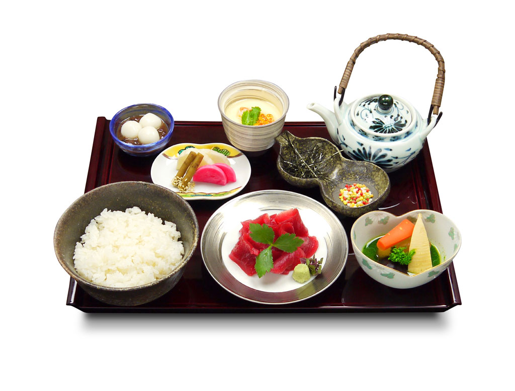 鮪漬け出汁掛け膳