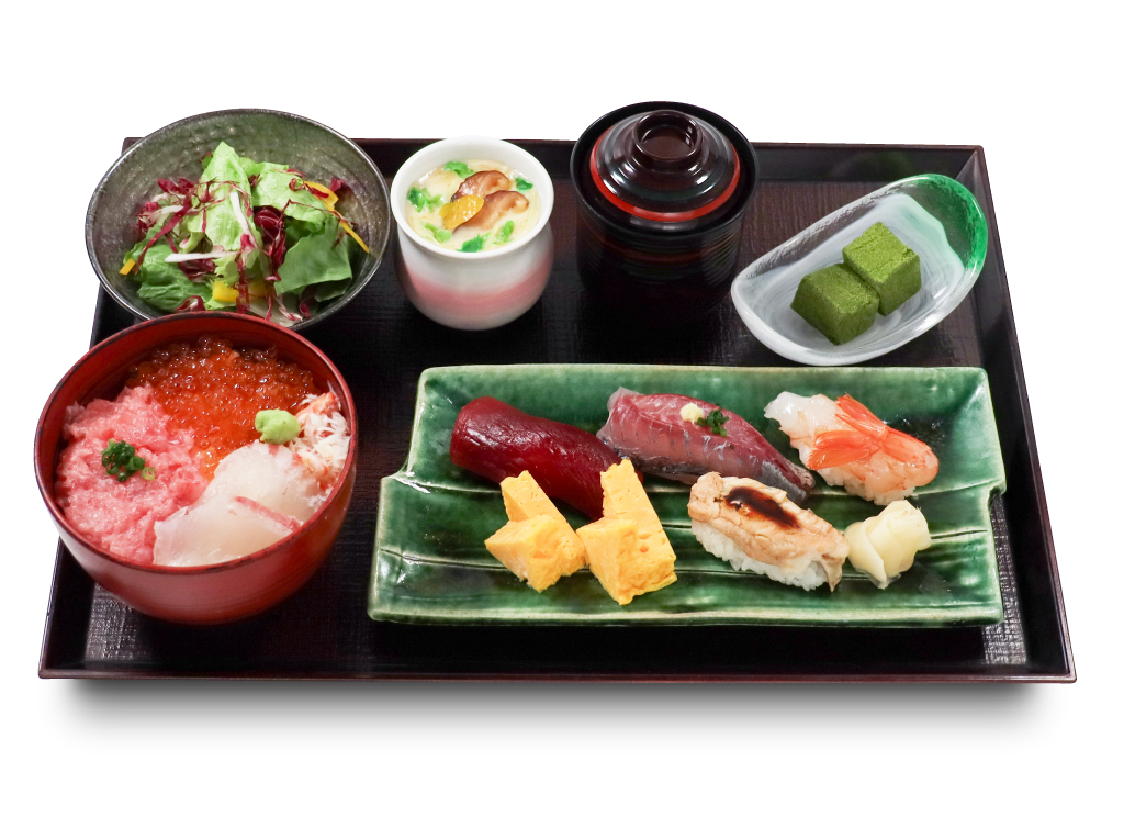 三色丼と握り